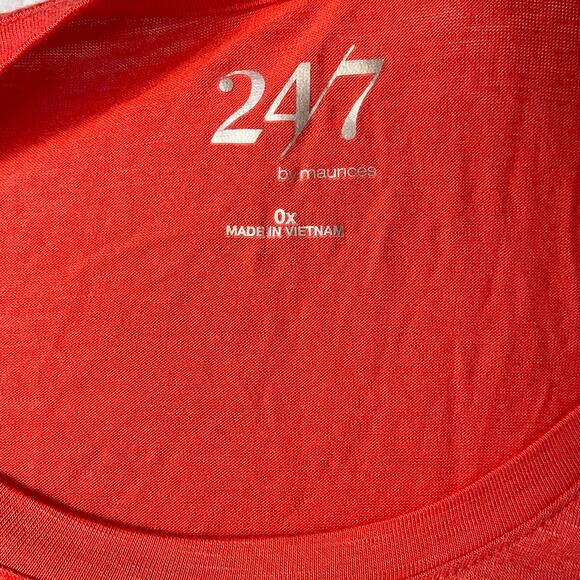 Maurices Women’s Short Sleeve Stretchy T-shirt size L, Solid Orange - Picture 5 of 7